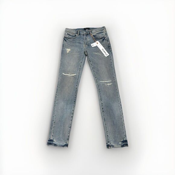 Purple Brand Jeans P001 Light Blue Vintage Skinny Distressed P001-LBVR524 Sz 32 - Picture 3 of 10